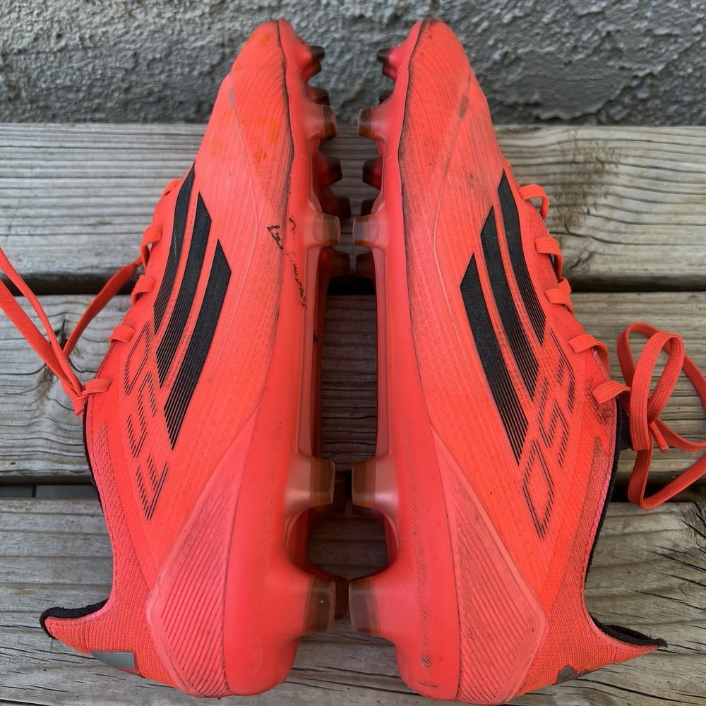 Adidas Cleats Men Size 9.5 F50 Pro FG Lace Up Soccer Orange/Black - Picture 10 of 12